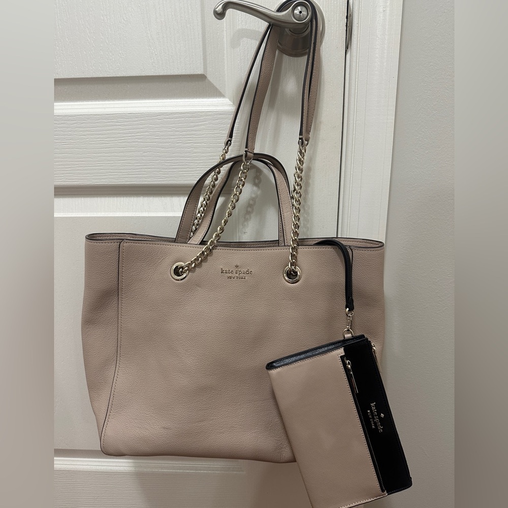 Kate Spade Infinite Large Triple Compartment Designer Tote Purse with Wallet